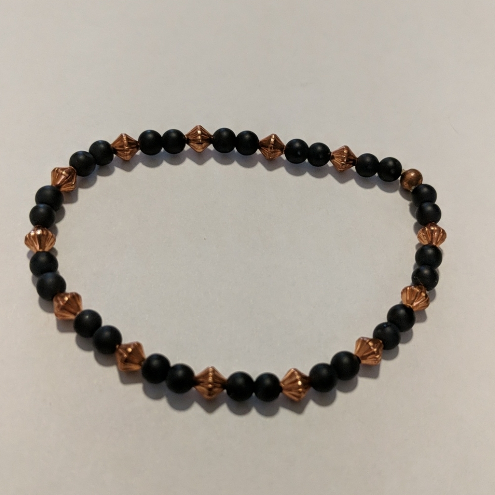 Black and bronze bracelet